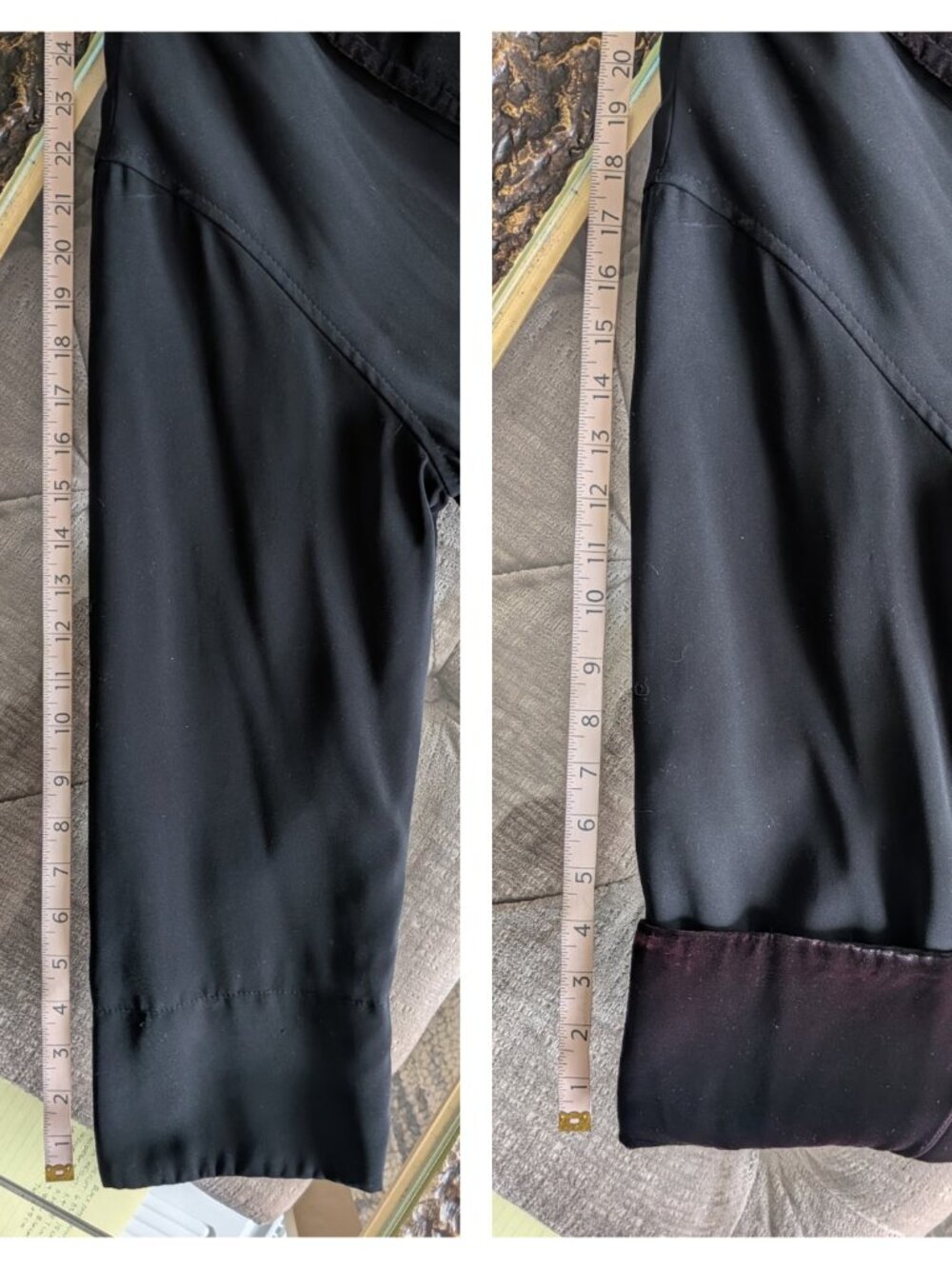 Ivan Grundahl Velvet Trim Duster Coat & Wide Leg Pants 2 Pc Suit Vintage - Picture 11 of 16